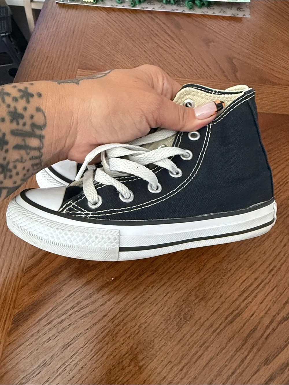 Converse Kids Black and White High-Top Canvas Sneakers